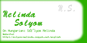 melinda solyom business card